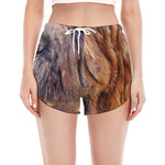 Vintage Shar Pei Print Women's Split Running Shorts