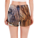 Vintage Shar Pei Print Women's Split Running Shorts