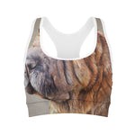 Vintage Shar Pei Print Women's Sports Bra