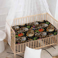 Vintage Skull Pattern Print Baby Crib Sheet