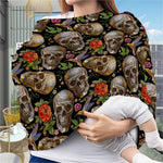 Vintage Skull Pattern Print Baby Seat Cover