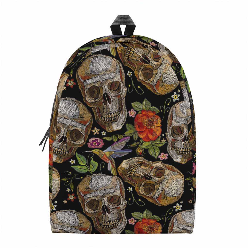 Vintage Skull Pattern Print Backpack