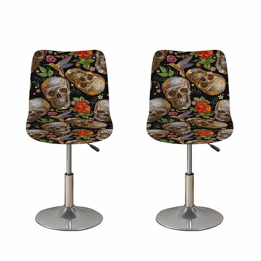 Vintage Skull Pattern Print Bar Stool Covers