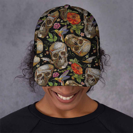 Vintage Skull Pattern Print Baseball Cap