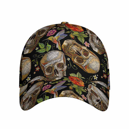 Vintage Skull Pattern Print Baseball Cap