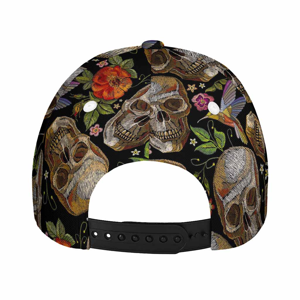 Vintage Skull Pattern Print Baseball Cap