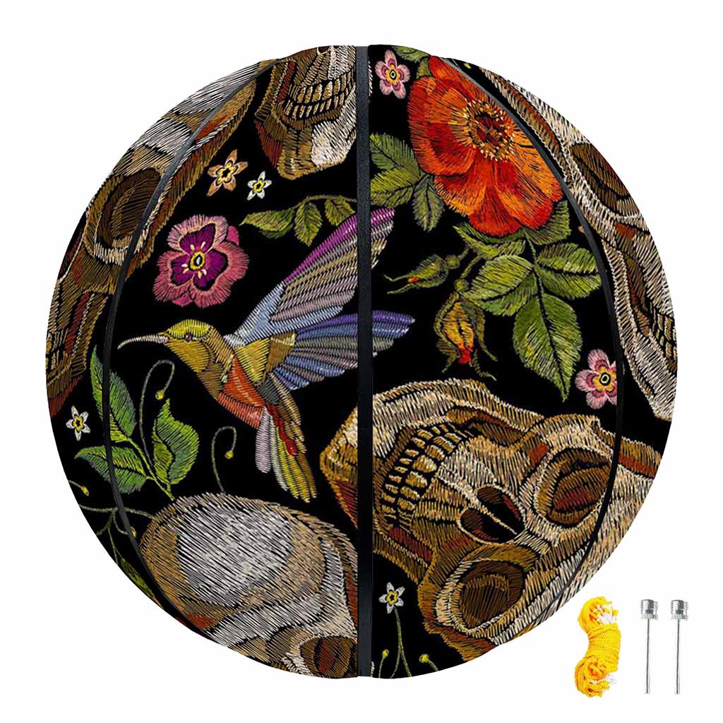 Vintage Skull Pattern Print Basketball