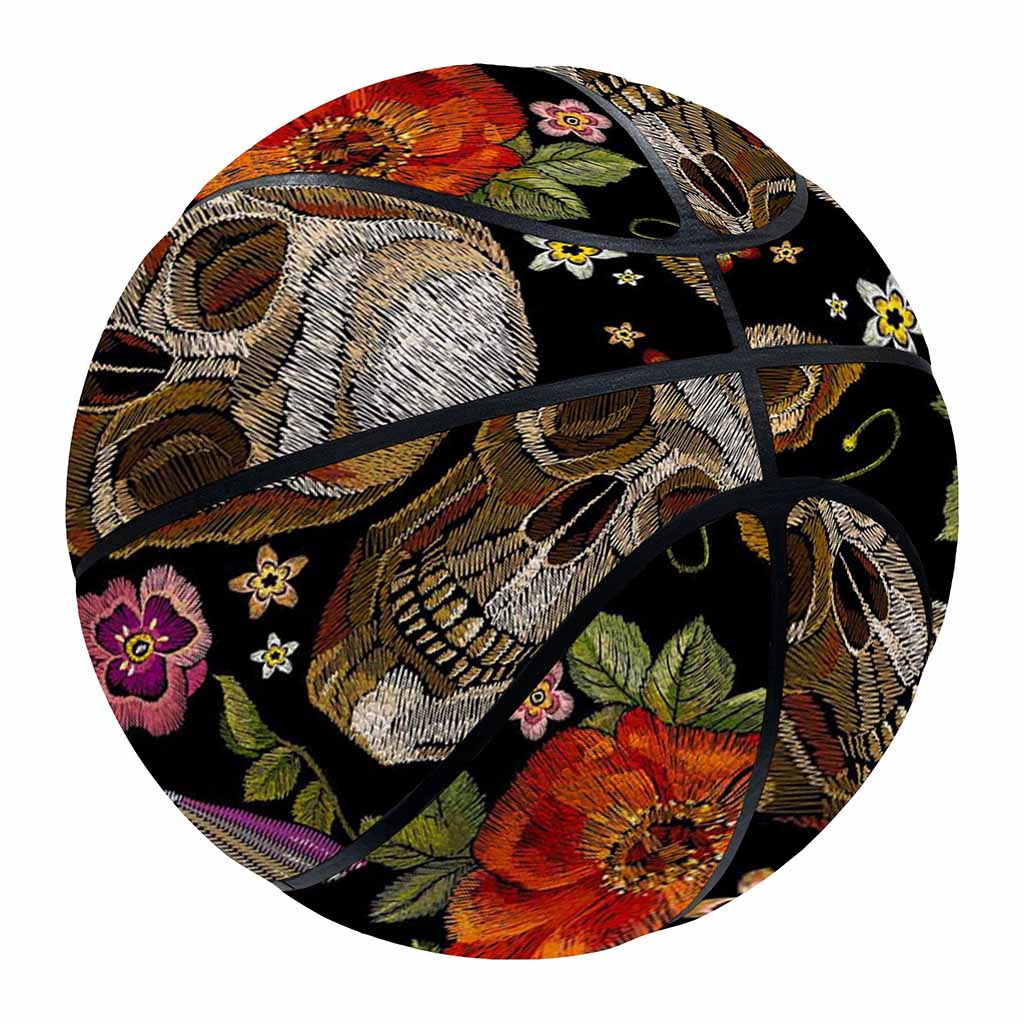 Vintage Skull Pattern Print Basketball