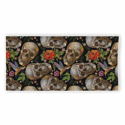 Vintage Skull Pattern Print Beach Towel