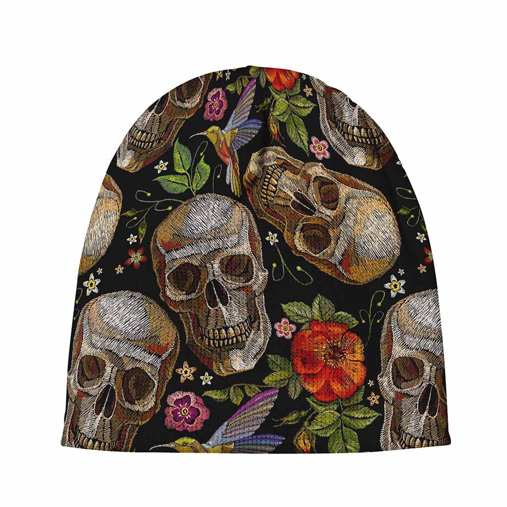 Vintage Skull Pattern Print Beanie