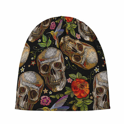 Vintage Skull Pattern Print Beanie