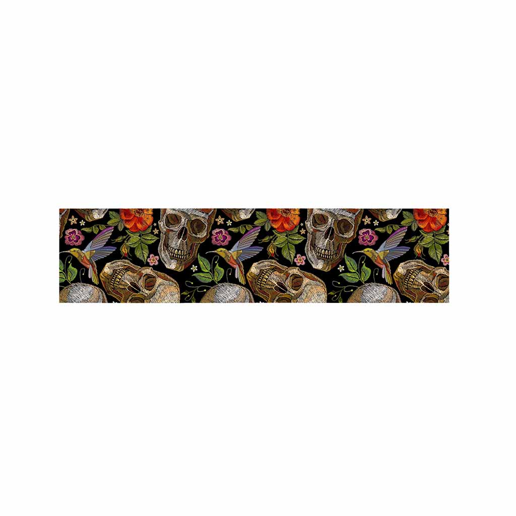 Vintage Skull Pattern Print Bed Runner