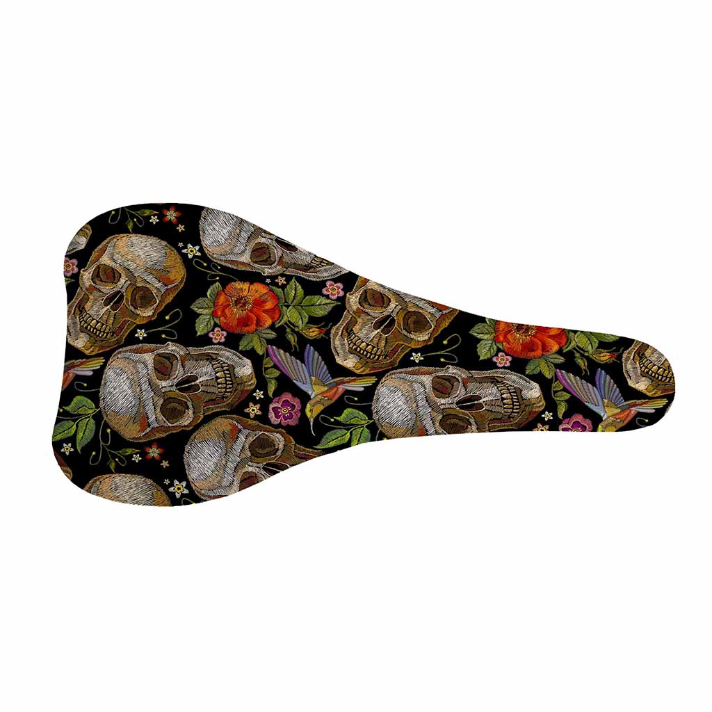 Vintage Skull Pattern Print Bicycle Seat Cover