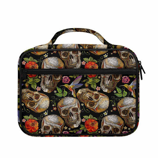 Vintage Skull Pattern Print Briefcase Bible Bag