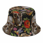 Vintage Skull Pattern Print Bucket Hat