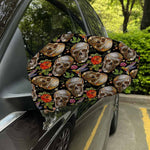 Vintage Skull Pattern Print Car Side Mirror Covers