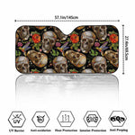 Vintage Skull Pattern Print Car Windshield Sun Shade