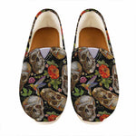 Vintage Skull Pattern Print Casual Shoes
