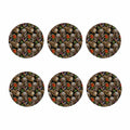 Vintage Skull Pattern Print Coaster Set