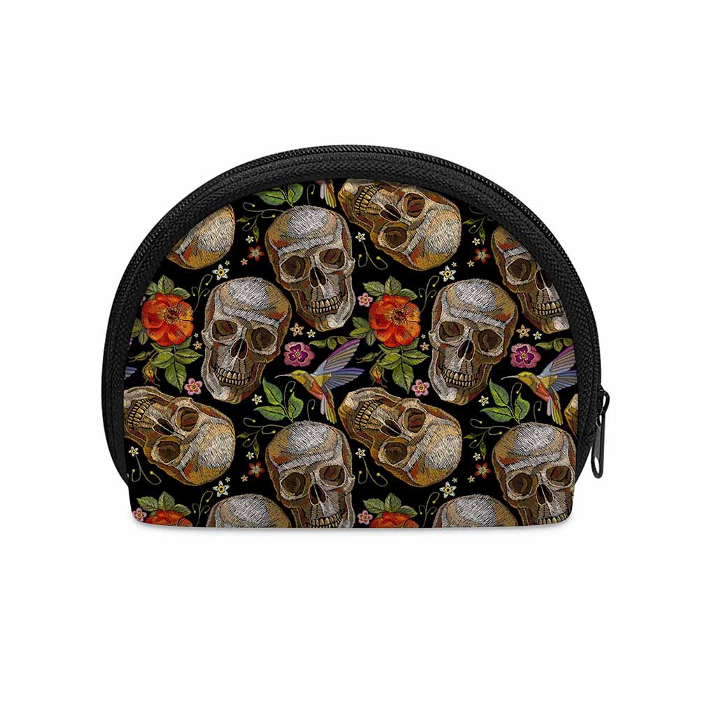 Vintage Skull Pattern Print Coin Purse