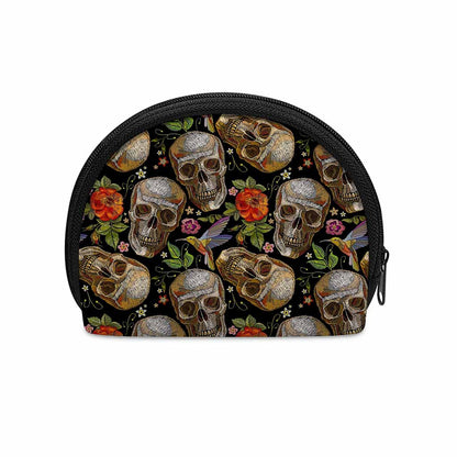 Vintage Skull Pattern Print Coin Purse