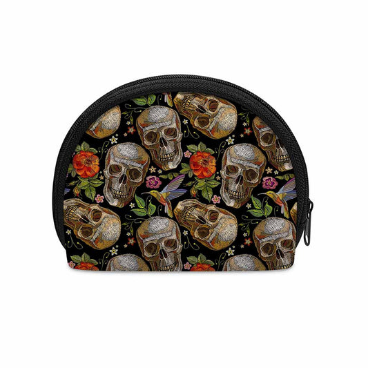 Vintage Skull Pattern Print Coin Purse
