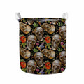 Vintage Skull Pattern Print Collapsible Laundry Basket