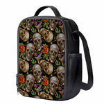 Vintage Skull Pattern Print Crossbody Lunch Bag