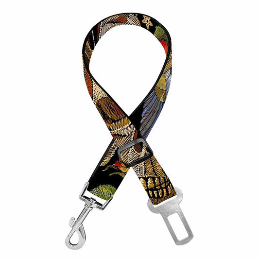 Vintage Skull Pattern Print Dog Seat Belt