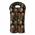 Vintage Skull Pattern Print Double Neoprene Wine Tote