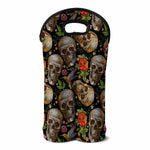 Vintage Skull Pattern Print Double Neoprene Wine Tote