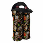 Vintage Skull Pattern Print Double Neoprene Wine Tote