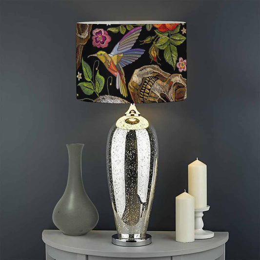 Vintage Skull Pattern Print Drum Lamp Shade