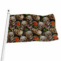 Vintage Skull Pattern Print Flag
