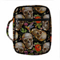 Vintage Skull Pattern Print Front Pocket Bible Bag