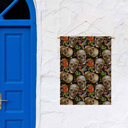 Vintage Skull Pattern Print Garden Flag