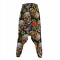 Vintage Skull Pattern Print Hammer Pants