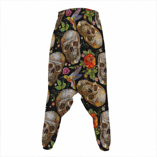 Vintage Skull Pattern Print Hammer Pants