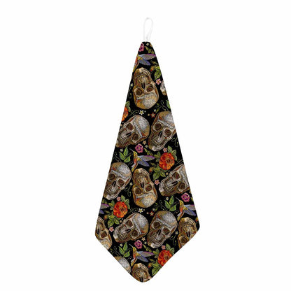 Vintage Skull Pattern Print Hand Towel