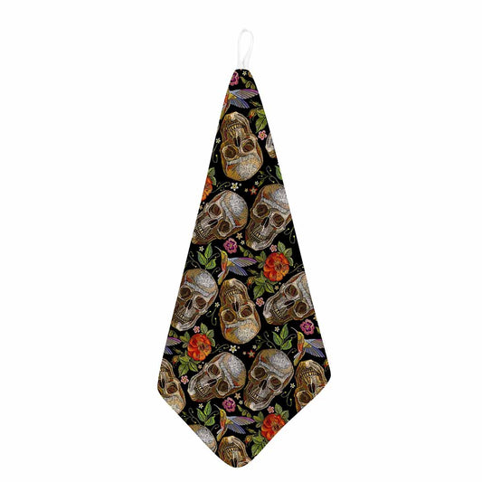 Vintage Skull Pattern Print Hand Towel