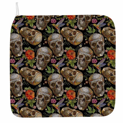 Vintage Skull Pattern Print Hand Towel