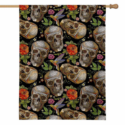 Vintage Skull Pattern Print House Flag