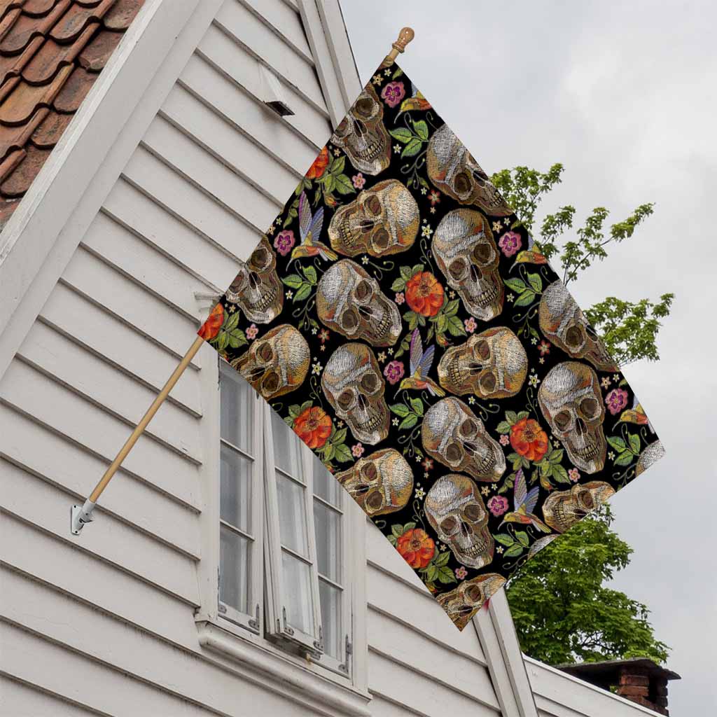 Vintage Skull Pattern Print House Flag