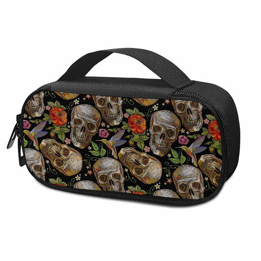Vintage Skull Pattern Print Insulin Cooler Travel Case