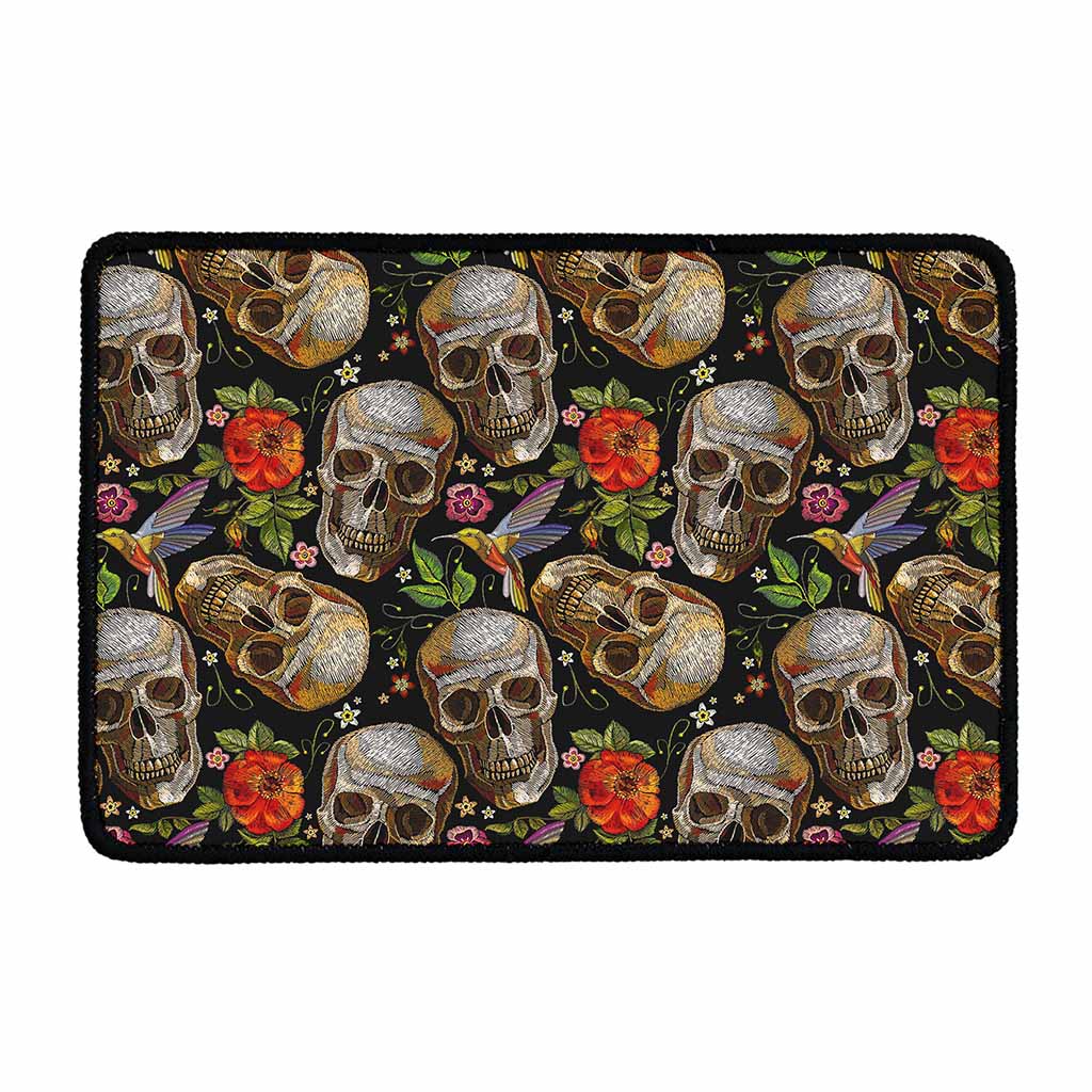 Vintage Skull Pattern Print Kitchen Mat