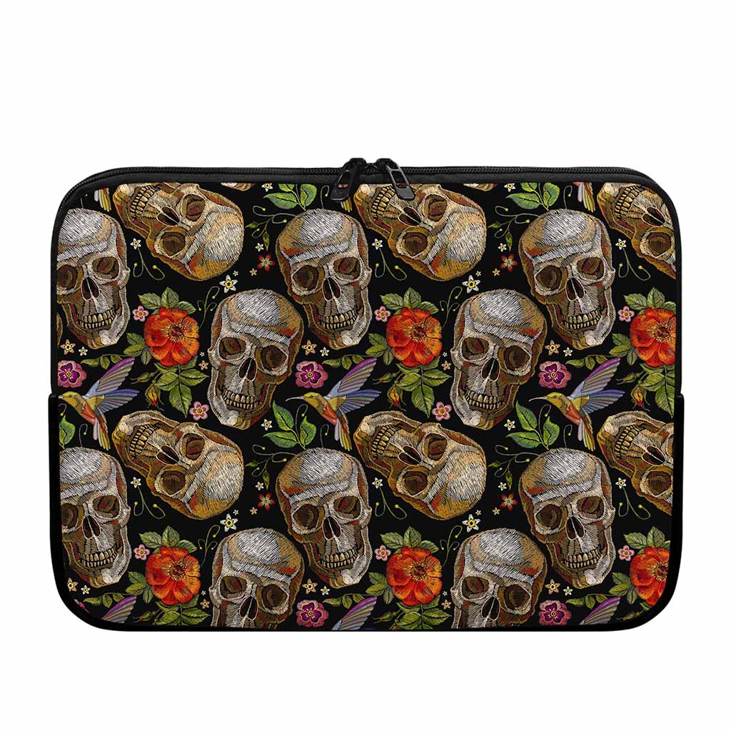 Vintage Skull Pattern Print Laptop Sleeve