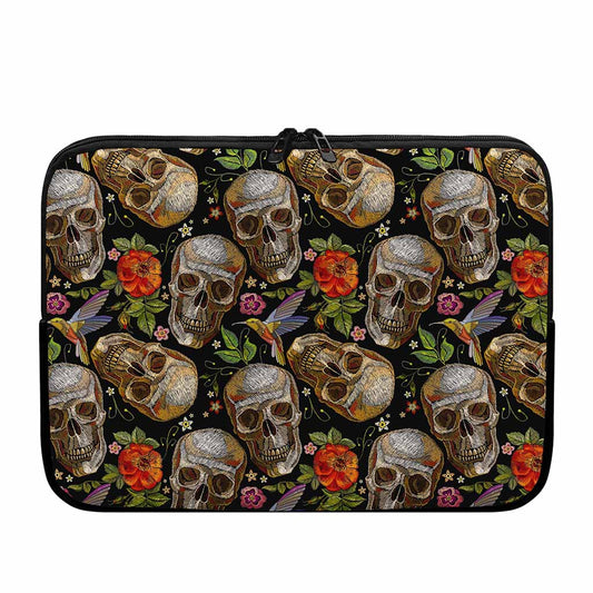 Vintage Skull Pattern Print Laptop Sleeve