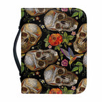 Vintage Skull Pattern Print Leather Bible Cover