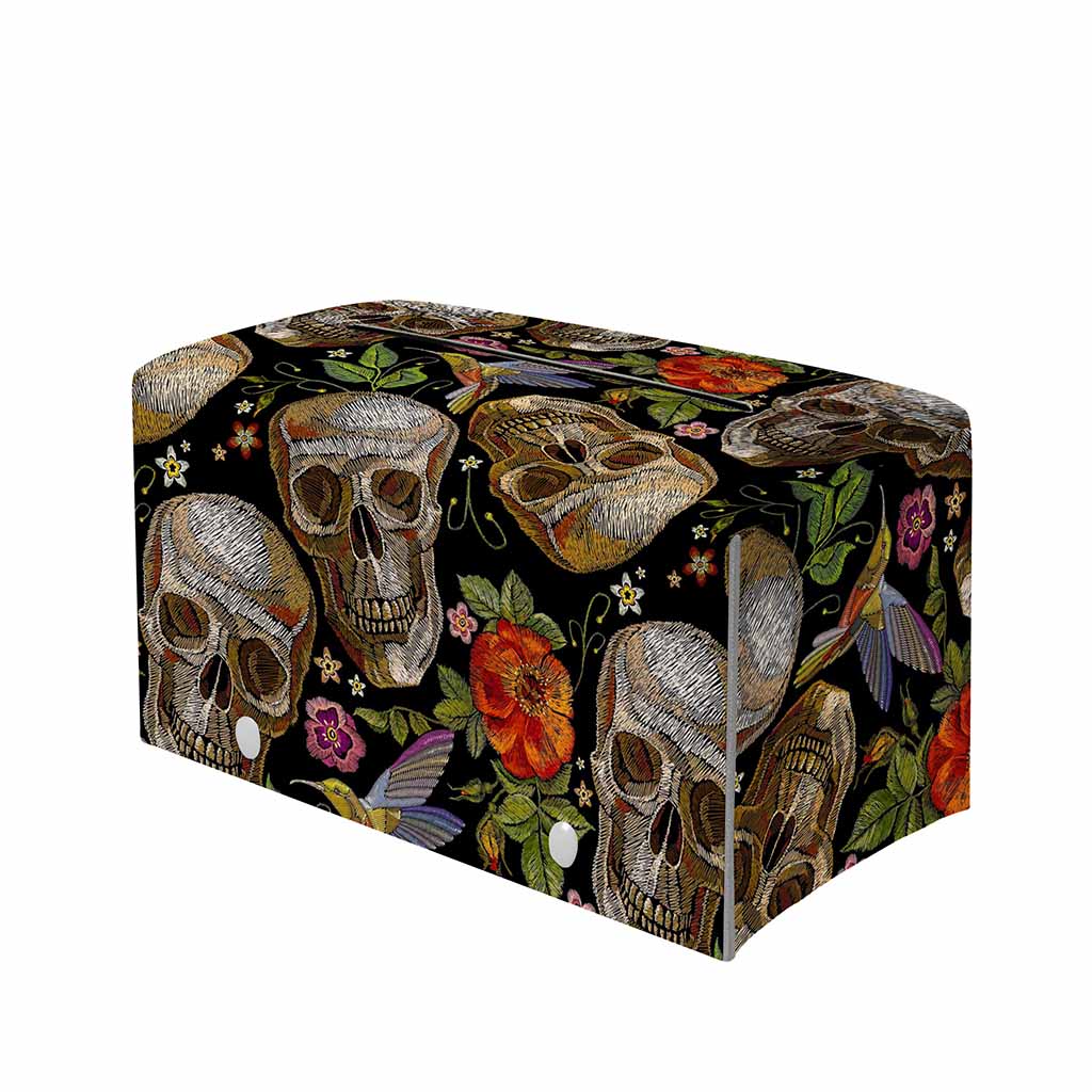 Vintage Skull Pattern Print Leather Tissue Box Cover