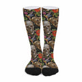 Vintage Skull Pattern Print Long Socks